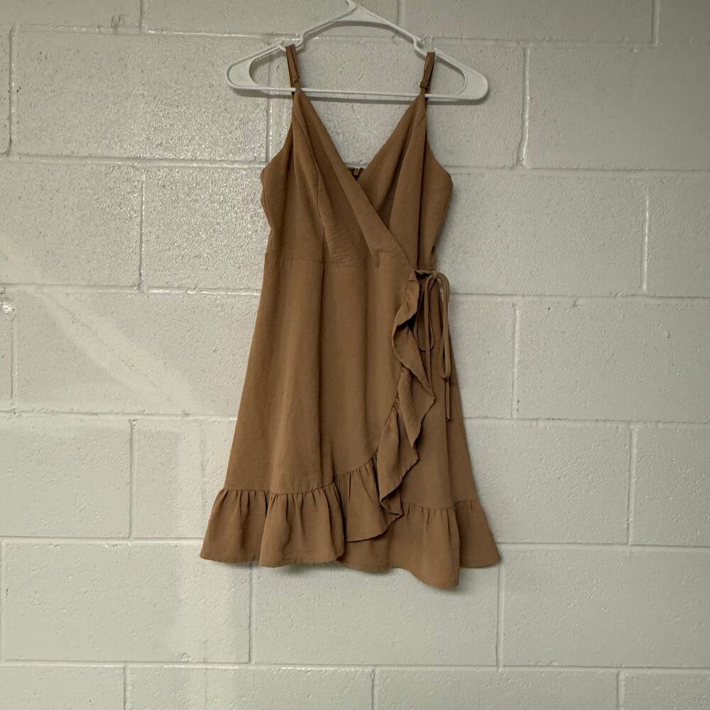 Altar’d State Women’s S Wrap Ruffle Mini Dress Spaghetti Strap Boho Cottagecore